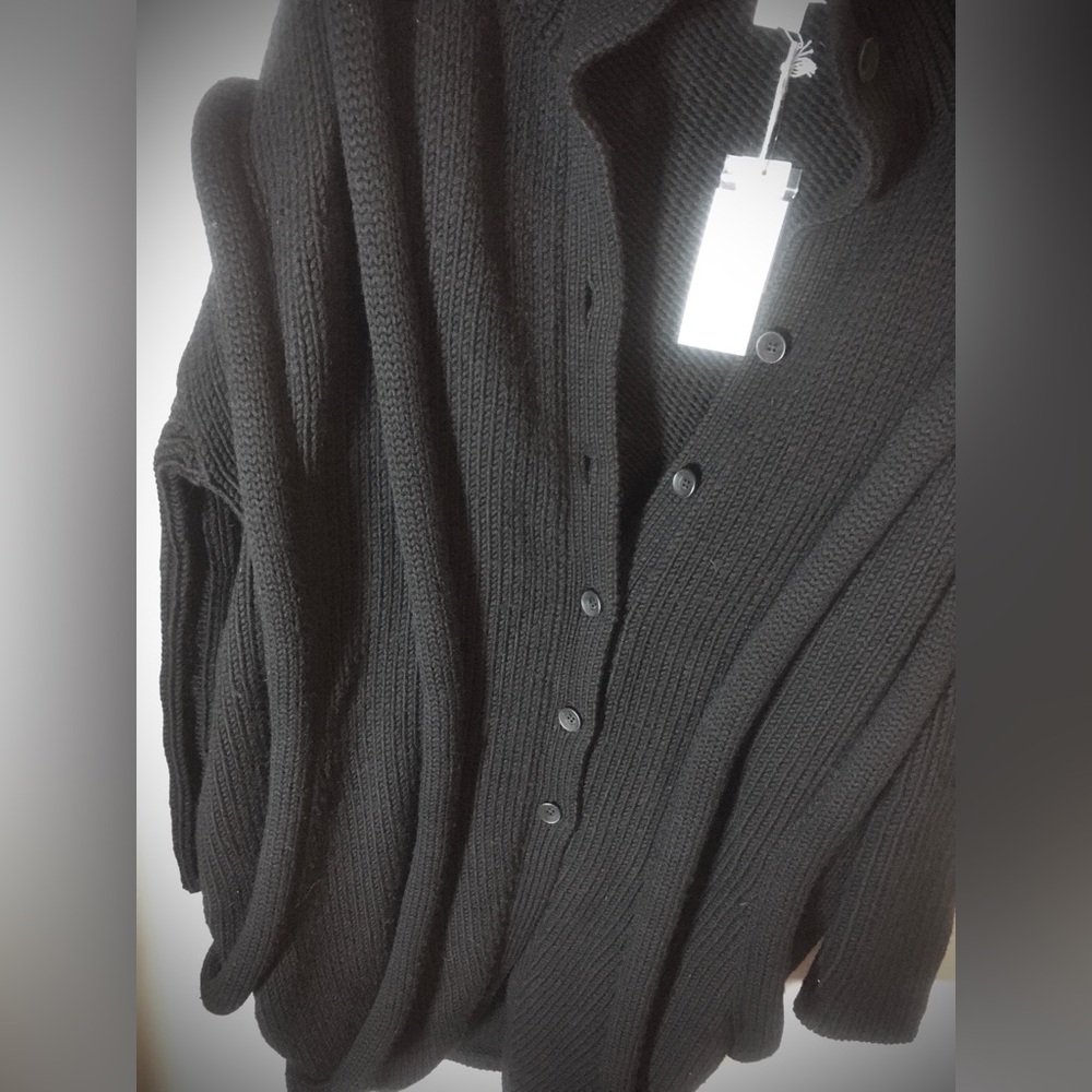 HELMUT LANG Runway %100 Wool Cardigan Jacket. Statement Piece Fashion Outerwear
